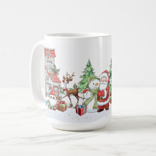 Caneca De Café Papais noeis Snowman Reindeer Natal