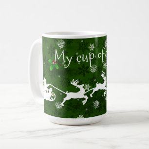 Caneca De Café Papais noeis Verdes - Leigh e Reindeer Coffee Mug