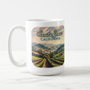 Caneca De Café Papais noeis Ynez California Vineyard Winery Retro
