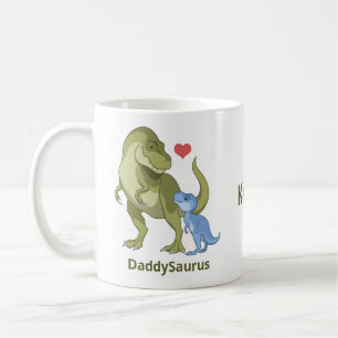 Caneca De Café PapaiSaurus T-Rex e Baby Boy Dinossauros
