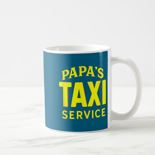 Caneca De Café Papa's Taxi Service - Funny Dad Driver Love  (Direita)