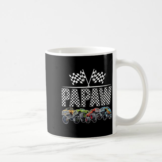 Caneca De Café Papaw Retro Monster Truck Family Birthday Matching (Direita)