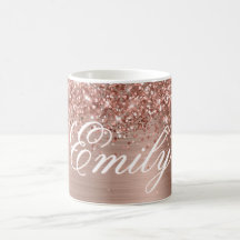Papel alumínio dourado rosa glitter personalizado
