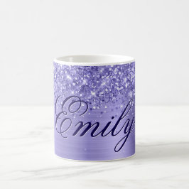Caneca De Café Papel Alumínio Periwinkle Espelhado Personalizado