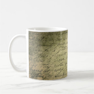 Caneca De Café Papel antigo - letra de escrevendo