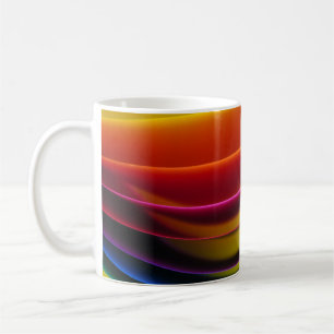Caneca De Café Papel da camada amarela, vermelha, púrpura, azul 
