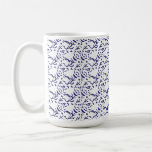 Caneca De Café Papel de embrulho azul e branco com um gráfico
