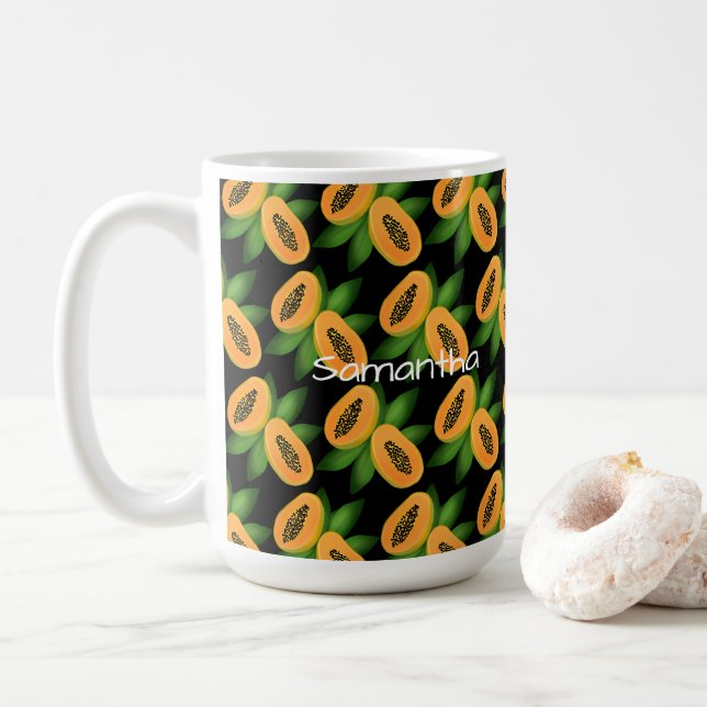 Caneca De Café Papel de enrolamento de Frutas da Papaya (Com Donut)