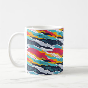 Caneca De Café Papel de parede colorido abstrato com polka