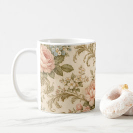 Caneca De Café Papel de Parede com Padrão Floral Vintage