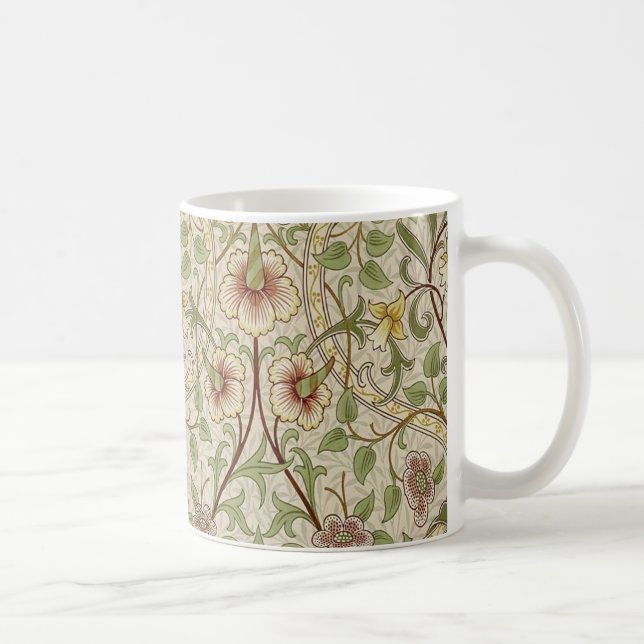 Caneca De Café Papel de Parede Flor Clássica Narciso William Morr (Direita)