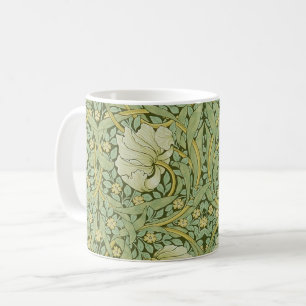 Caneca De Café Papel de Parede Floral Azul Pimpinela de William M