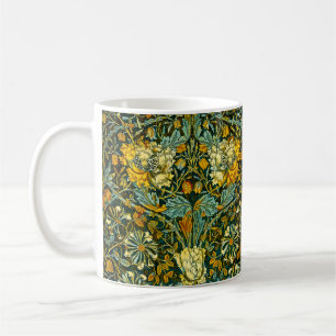 Caneca De Café Papel de Parede Floral de Madressilva Dourada Will