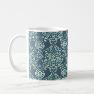 Caneca De Café papel de parede floral vintage. Clássico Barroco