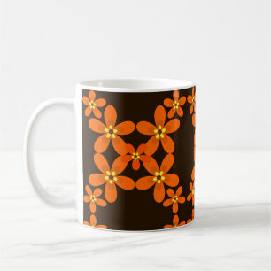 Caneca De Café papel de parede retrô laranja 1970