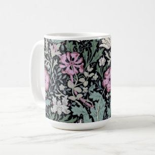 Caneca De Café Papel de parede vitoriano botânico de papoula de W