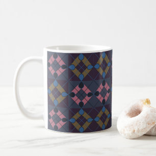 Caneca De Café Papel de Presente Colorido de Diamante Geométrico