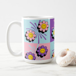 Caneca De Café Papel de Wrapap Birthday de Energia de Flor Smiley