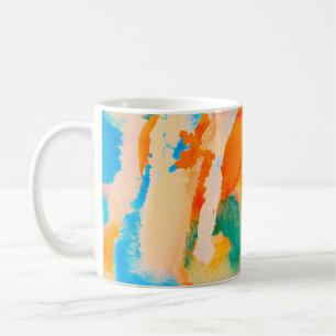 Caneca De Café Papel Psicodélico. Azul Clássico e Vermelho Lava