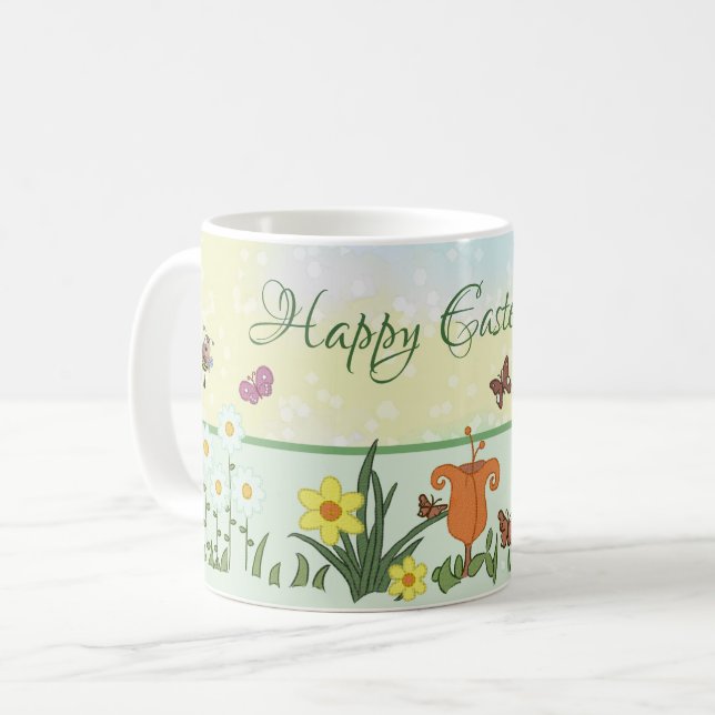Caneca De Café Papierfrühling Ostern  (Frente Esquerda)