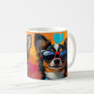 Caneca De Café Papillon com Rosas do Coração Dia dos Namorados