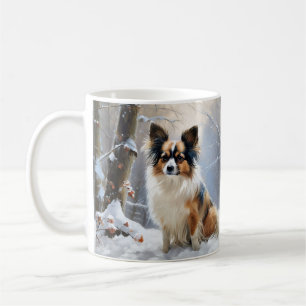 Caneca De Café Papillon Deixe Nevar Natal