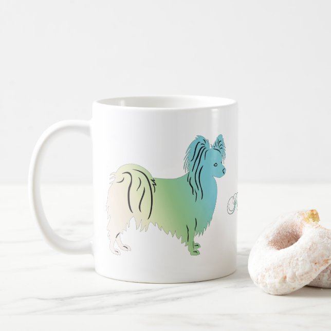 Caneca De Café Papillon Dog (Com Donut)