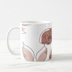 Caneca De Café Papoila Elegante Flores Sem Olho Padrão