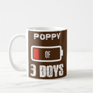 Caneca De Café Papoula de 3 Três Meninos Bateria Baixa Dia dos Pa