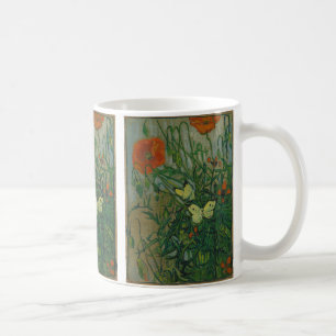 Caneca De Café Papoulas e Borboletas por Vincent Van Gogh