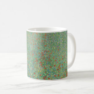 Caneca De Café Papoulas Floridas - Gustav Klimt