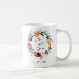 Caneca De Café Paprika Burgundy - Pai Floral do Groom Mug
