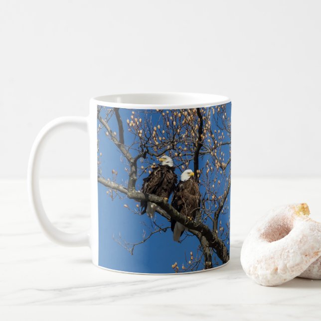 Caneca De Café Par Bald Eagle (Com Donut)