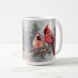 Caneca De Café Par Cardinal de Aquarela Feriada