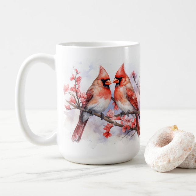 Caneca De Café Par Cardinal de inverno 1 (Com Donut)