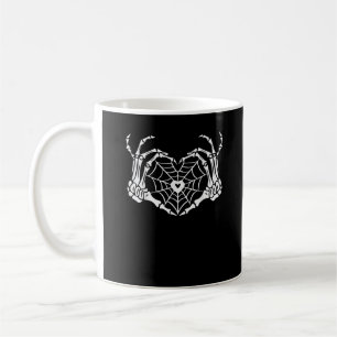 Caneca De Café Par Cobweb do Halloween do Skeleton Heart Spiderwe