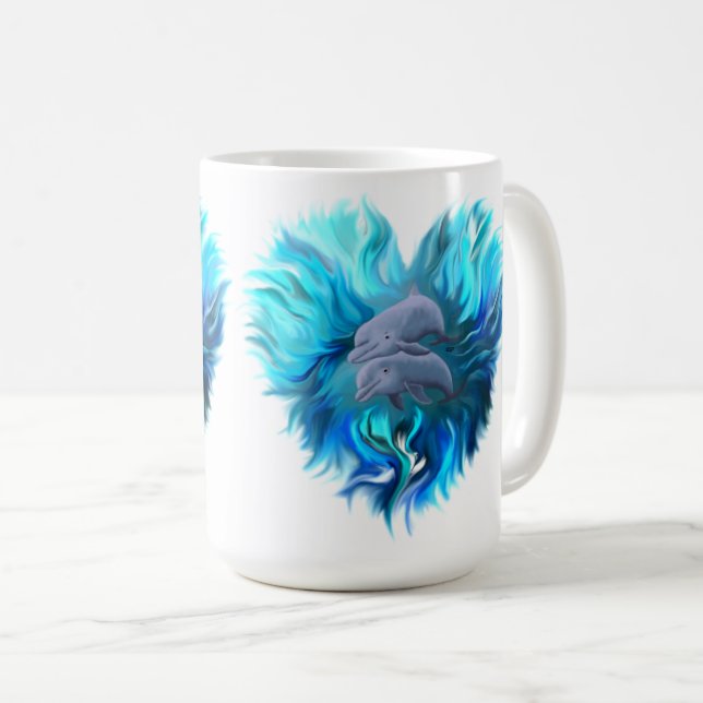 Caneca De Café Par de Golfinhos (Frente Esquerda)