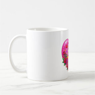 Caneca De Café Par de pássaros do amor em Coração de Rosa