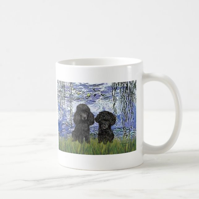 Caneca De Café Par de Poodle (preto) - Lírios 6 (Direita)
