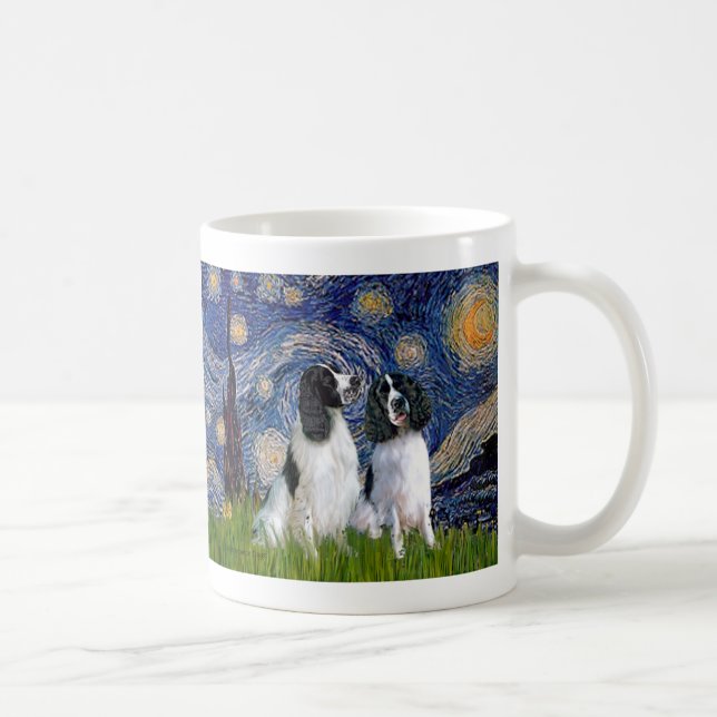 Caneca De Café Par Engilsh Springer - Noite Estrelada (Direita)