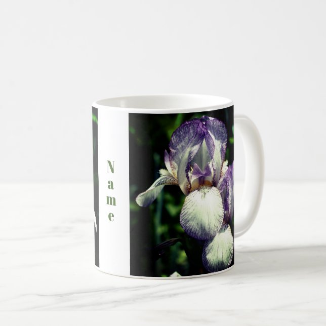 Caneca De Café Par Flor Iris Personalizado (Frente Esquerda)