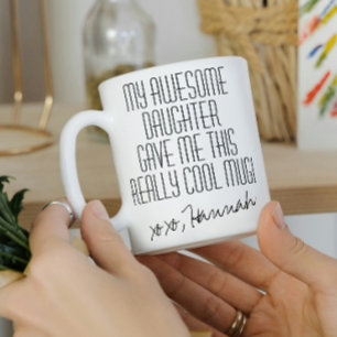 Caneca De Café Para a Mãe Engraçado Preto e Branco da Filha