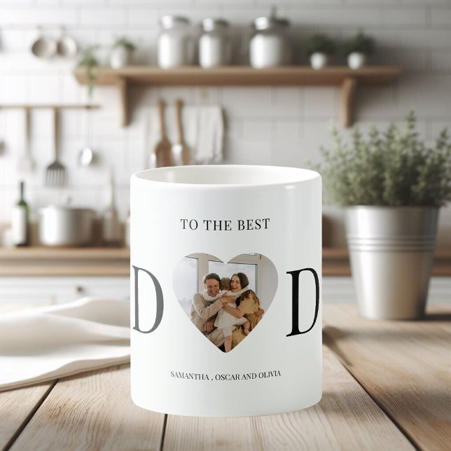 Caneca De Café Para A Melhor Foto De Coração Personalizada Do Pai (Criador carregado)