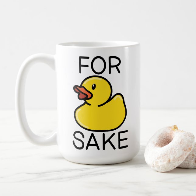 Caneca de café Para a Sake do Pato (Com Donut)