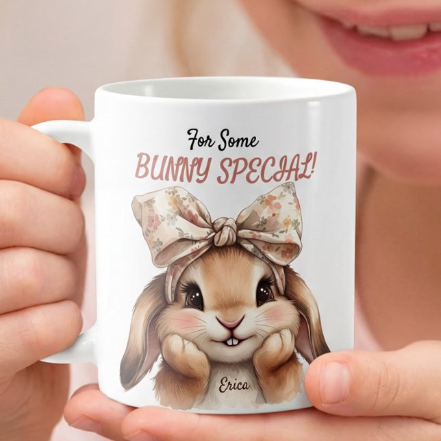 Caneca De Café Para Algum Coelhinho Especial Fofa Páscoa Coquette (Criador carregado)