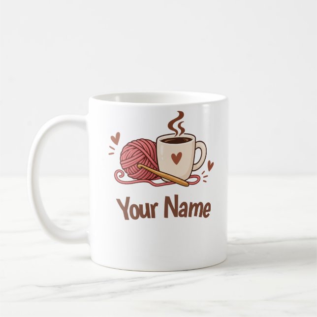Caneca de Café para Amantes de Crochê (Esquerda)