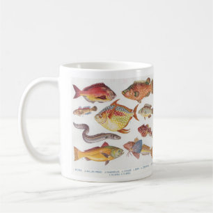 Caneca De Café Para Angler - Ilustrações de Peixes Vintage