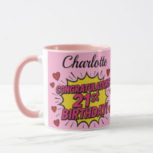 Caneca de café para aniversário de 21 anos