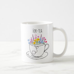 Caneca De Café Para-Chá Aniversário de 40 anos Caprichoso Floral 