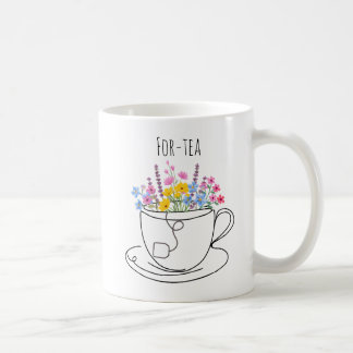 Caneca De Café Para-Chá Aniversário de 40 anos Caprichoso Floral 